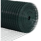 vidaXL varjena žična ograja z 7 spike stebrički Zelena 0.4x10 m jeklo | Shoptok.si