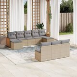  The Living Store Vrtna sedežna garnitura 10-delna z blazinami bež poli ratan - Vrtna Sedežna Garniture, (21478522) | Shoptok.si