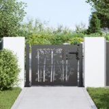 vidaXL Vrtna vrata Crna 105 x 100 cm Čelik s praškastim premazom | shoptok.hr