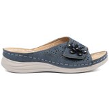 SEASTAR Navy blue women's flip-flops with a decorative flower | Shoptok.si
