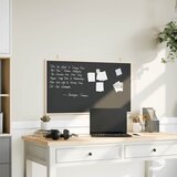  Ploča za pisanje kredom s okvirom od masivnog borovog drva crna 100 x 55 cm | shoptok.hr