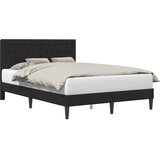 Krevetna konstrukcija s uzglavljem Crna 140 x 200 cm Baršun | shoptok.hr
