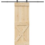 vidaXL Klizna vrata s priborom za montažu 80 x 210 cm masivna borovina Cijene
