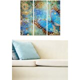 Wallity MDF127957 multicolor decorative mdf painting (3 pieces) Cene