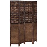 Maison Chic Paravan - Sobne pregrade 4-delni temno rjav trden les pavlovnije, (22111924) | Shoptok.si
