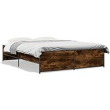  Okvir kreveta boja hrasta 140x200 cm konstruirano drvo i metal Cijene