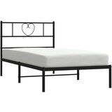 Metalni okvir za krevet s uzglavljem crni 90x190 cm | shoptok.hr