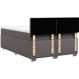 vidaXL Box spring postelja z vzmetnico siva 140x190 cm umetno usnje | Shoptok.si