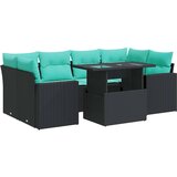  7-dijelni set vrtnih sofa od poliratana s jastucima crni bagrem | shoptok.hr