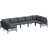 vidaXL Vrtna sedežna garnitura z blazino 7 pcs Črna Jeklo, (5000143943) | Shoptok.si