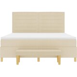  Krevet s opruga kutije s uzglavljem Krema 200 x 180 cm tkanina | shoptok.hr