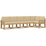 vidaXL Zunanja garnitura za sedenje 6 pcs Bela in bež Poliester, (5000282042) | Shoptok.si