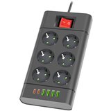 Razvodnik sa 6 mesta 2m 1.5mm2+pr. 4xUSB+2xtip C | ePonuda.com