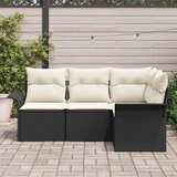  Sjedeća garnitura za vrt s pohranom 4 pcs Crna poliratan | shoptok.hr
