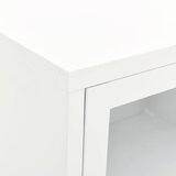 TV ormarić bijeli 90 x 30 x 44 cm od čelika i stakla | Eponuda.com