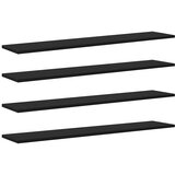 vidaXL Polica za knjige 4 pcs Črna 100 x 20 x 1,5 cm Konstruiran les, (5000200536) Cene