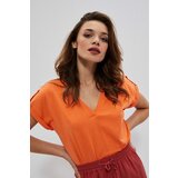 Marisse Cotton V-Neck Blouse L-Ts-3742 Melon | shoptok.hr