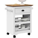 vidaXL Kuhinjska kolica "BODO" bijela i smeđa 67,5x45x80 cm | shoptok.hr