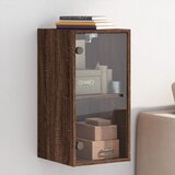 vidaXL Stenska omarica s steklenimi vrati rjavi hrast 35x37x68,5 cm | Shoptok.si