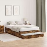  Krevet s prostorom za pohranu dimljeni hrast 120x200 cm | shoptok.hr