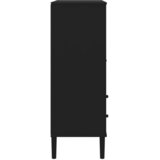  Visoka komoda SENJA crna izgled ratana 90x40x112 cm borovina | shoptok.hr