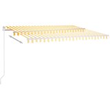 Tenda na ručno uvlačenje s LED svjetlima 400x350 cm žuto-bijela | shoptok.hr