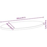 vidaXL Mizna plošča temno rjava 120x60x4 cm trdna hrastovina ovalna | Shoptok.si