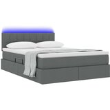  Krevet S LED lampica s pohranom Tamno siva 140 x 190 cm tkanina | shoptok.hr