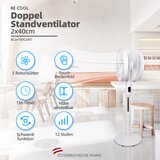 BE COOL BC2x16DC2501 Ventilator 2 x 40cm Doppelstandventilator | Shoptok.si