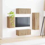  Komplet TV omaric 3 pcs Umetni hrast Konstruiran les - - Rjava - 51.13 - 30 x 31 x 100 cm - 2025-vidaXL-Uvoz_2 | Shoptok.si