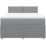  Krevet box spring s madracem svjetlosivi 140x200 cm od tkanine | shoptok.hr