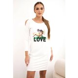 Kesi Ecru dress with love print | shoptok.hr