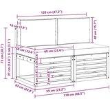  2 Kos Srednji zunanji kavč Masiven les akacije Bela, (5000272321) | Shoptok.si