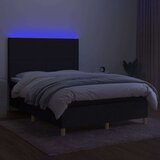  Box spring postelja z vzmetnico LED črna 140x200 cm blago, (20790395) | Shoptok.si