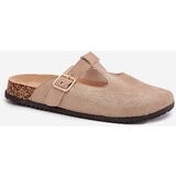 Boto Women's Slides With Gold Buckle Beige Lirina | shoptok.hr
