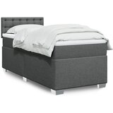 vidaXL Box spring postelja z vzmetnico temno siva 100x200 cm blago | Shoptok.si