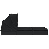 LEŽAJ za sunčanje za 2 osobe crni 213 x 118 x 97 cm poliratan | Eponuda.com