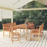  5-dijelni vrtni blagovaonski set od masivne tikovine | shoptok.hr