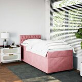 Box spring krevet s madracem ružičasti 90x200 cm baršunasti | shoptok.hr