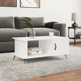vidaXL Klubska mizica bela 90x50x40 inženirski les Cene