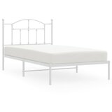 Maison Chic Kovinski Posteljni okvir - Dvoposteljna postelja - Zakonska postelja z vzglavjem bel 100x190 cm, (21692976) | Shoptok.si