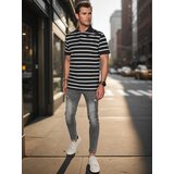 DStreet Koszulka męska polo w paski czarna | shoptok.hr