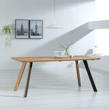 Linea Natura Jedilna miza , masivno divji hrast barve hrasta | Shoptok.si