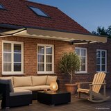 Ručna zlačivna tenda s LED diodama Krem i Antracit 3 x 2,5 m | shoptok.hr