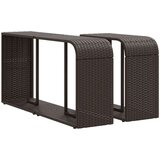  Vrtna garnitura - 11-dijelni set vrtnih sofa od poliratana s jastucima smeđi - Smeđa sa staklenim stolom 6 | shoptok.hr