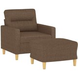  Fotelja s tabureom smeđa 60 cm od tkanine | shoptok.hr