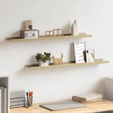  Zidne police 2 kom bijele i boja hrasta sonome 80 x 9 x 3 cm | shoptok.hr