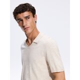 Reserved Polo džemper s dodatkom lana - bež | shoptok.hr