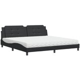 vidaXL Krevet s madracem crni 200x200 cm od umjetne kože | shoptok.hr