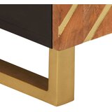 TV ormarić smeđe-crni 80 x 31,5 x 46 cm od masivnog drva manga | shoptok.hr